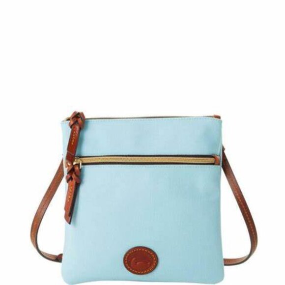 DOONEY & BOURKE Double Zip Nylon Crossbody in Light Blue Bag Hands free - Picture 2 of 10